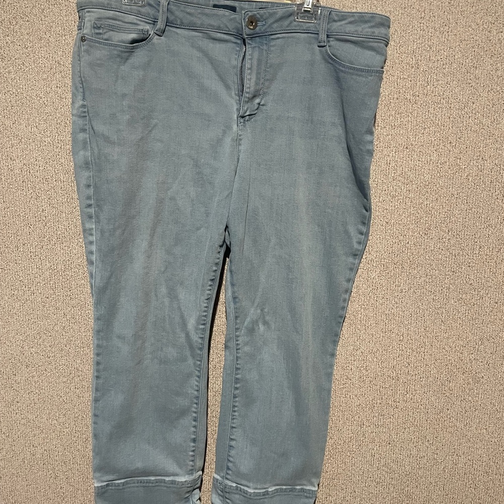 J. Jill Blue Ankle Cropped Jeans Relaxed‎ Fit